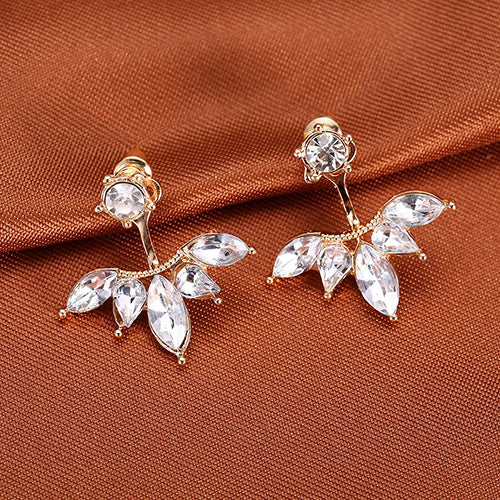 IPARAM Korean style and leave a silver-plated crystal earrings fashion women statement earrings for party well, free shipping