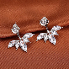 IPARAM Korean style and leave a silver-plated crystal earrings fashion women statement earrings for party well, free shipping
