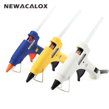 NEWACALOX 20W EU Plug Hot Melt Glue Gun with Free 1pc 7mm Glue Stick Industrial Mini Guns Thermo Electric Heat Temperature Tool