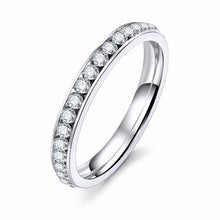 IPARAM Silver Color Crystal Wedding Rings for Women Titanyum Men Stainless Steel Engagement Ring
