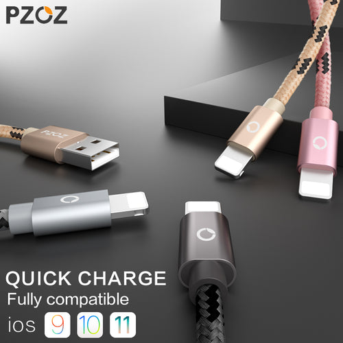 PZOZ usb cable for iphone cable 8 7 6 plus 6s 5 5s se X ipad 2 mini fast charging cables mobile phone charger cord data adapter